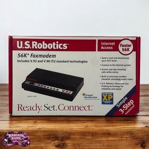 U.S. Robotics 56K V.92 Fax Modem 5686E NEW Complete In Box Windows XP Retro